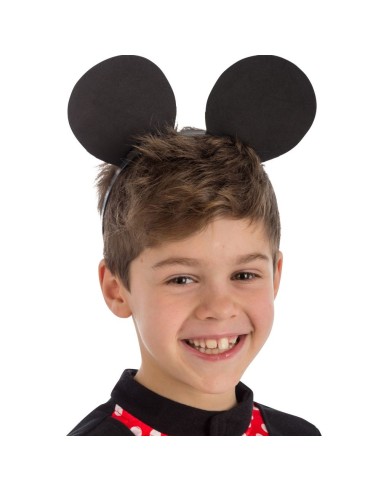 Bambino con cerchietto orecchie Topolino nere in eva per costume Disney