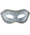 Maschera argento in plastica glitter