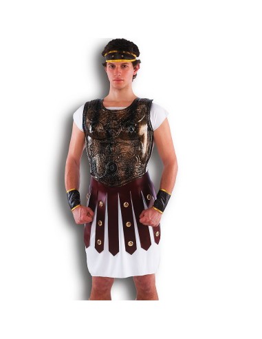 Corazza romana dorata media con decorazioni dorate per costume da gladiatore centurione