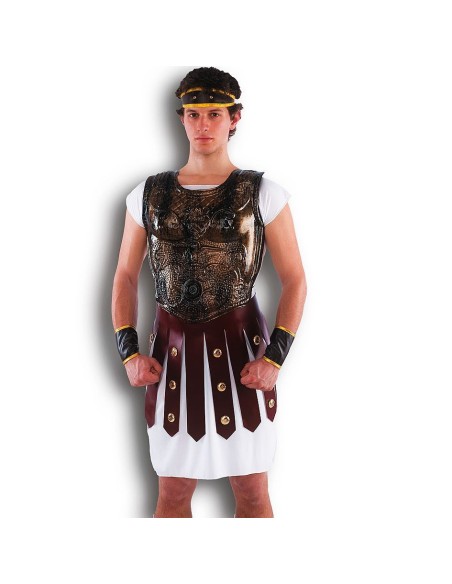 Corazza romana dorata media con decorazioni dorate per costume da gladiatore centurione