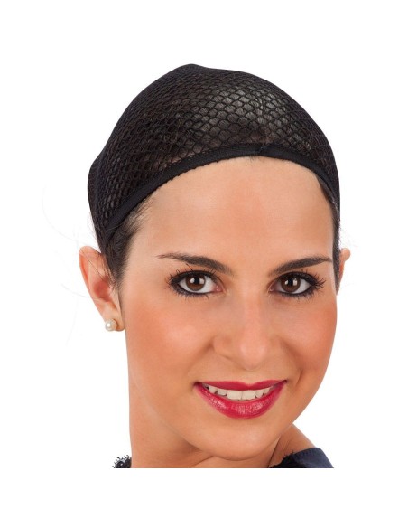 Retina nera per capelli indossata da donna per costumi e parrucche accessorio teatrale