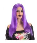 Parrucca lunga liscia viola