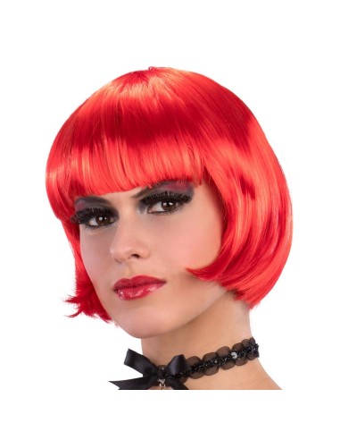 Parrucca rossa a caschetto con frangia dritta per travestimenti e feste a tema Halloween