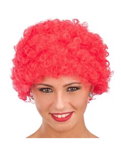 Parrucca afro ricciolina rossa voluminosa per travestimenti e feste a tema