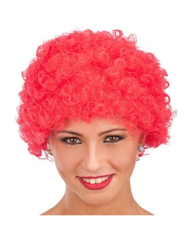 Parrucca afro ricciolina rossa voluminosa per travestimenti e feste a tema