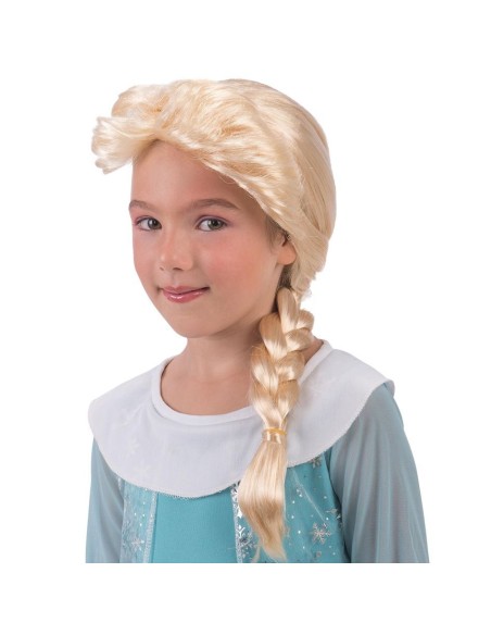 Parrucca bionda Elsa Frozen con treccia laterale per bambina costume principessa dei ghiacci Disney