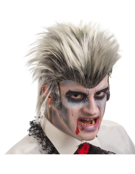 Parrucca vampiro bionda spettinata con effetto selvaggio per costume Halloween horror