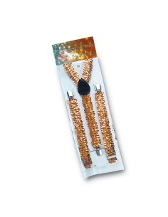 Bretelle dorate con paillettes scintillanti per costumi di Carnevale e feste a tema