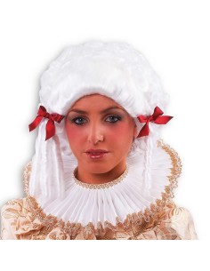 Gorgiera bianca plissettata rinascimentale per costumi d'epoca storici