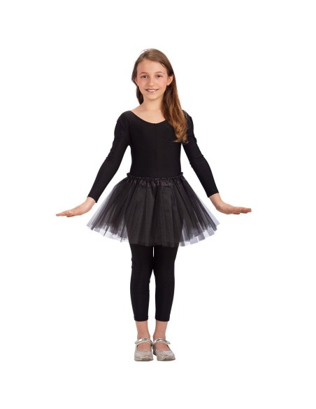 Tutù nero per bambina in tulle morbido per danza e spettacoli teatrali