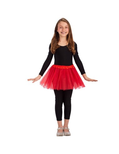 Tutù rosso voluminoso per bambina con tulle morbido, accessorio danza e feste