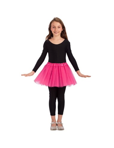 Tutù fucsia in tulle per bambina, gonna da danza e feste taglia unica