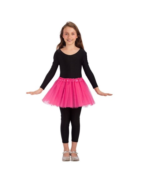 Tutù fucsia in tulle per bambina, gonna da danza e feste taglia unica