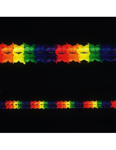 Festone decorativo colorato in carta lungo 4 metri con elementi multicolore per feste e celebrazioni