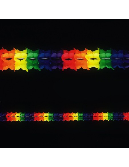 Festone decorativo colorato in carta lungo 4 metri con elementi multicolore per feste e celebrazioni