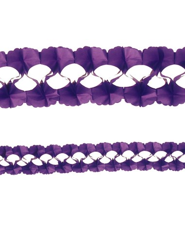 Festone decorativo viola lungo 4 metri per feste e cotillon con forme ondulate