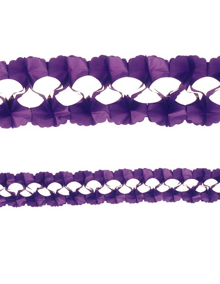 Festone decorativo viola lungo 4 metri per feste e cotillon con forme ondulate