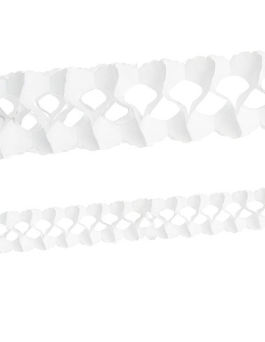 Festone decorativo bianco lungo 4 metri per allestimenti feste matrimoni battesimi