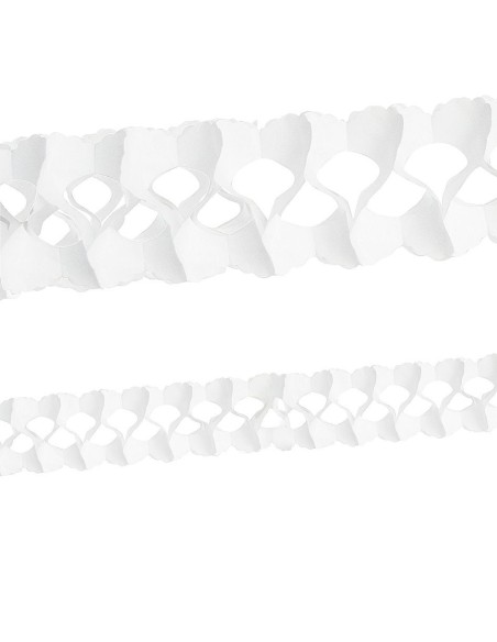 Festone decorativo bianco lungo 4 metri per allestimenti feste matrimoni battesimi