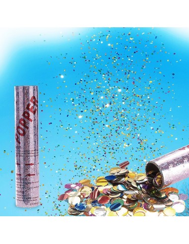 Party popper sparacoriandoli metallizzato 20cm con coriandoli colorati per feste e celebrazioni