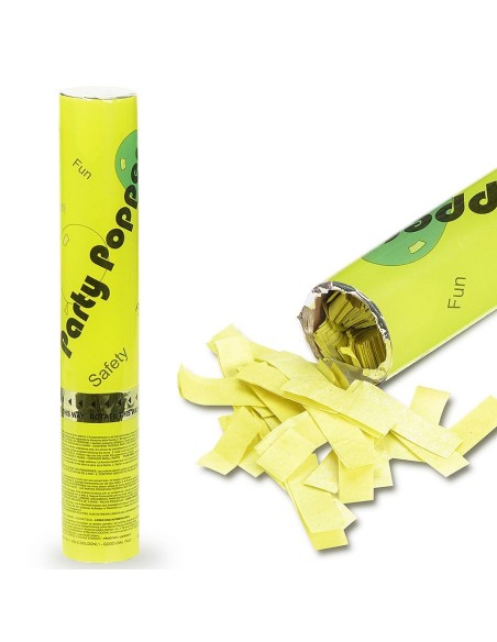 Party popper giallo 30cm con coriandoli per feste e celebrazioni