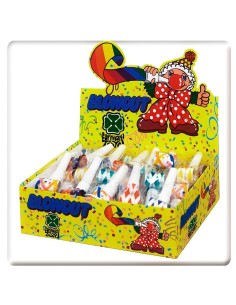 Espositore colorato contenente 48 lingue di suocera per feste di Carnevale e celebrazioni