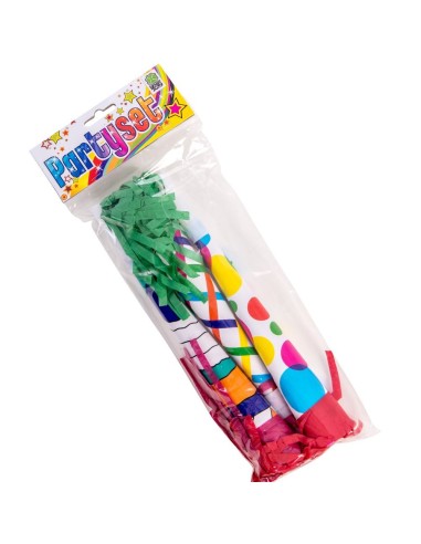 Set di 3 trombe colorate per festa di Carnevale lunghe 25 cm con colori vivaci rosso verde giallo