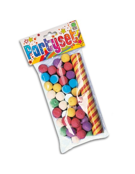 Cerbottana con boccaglio e 40 palline colorate multicolore per giochi e feste di compleanno