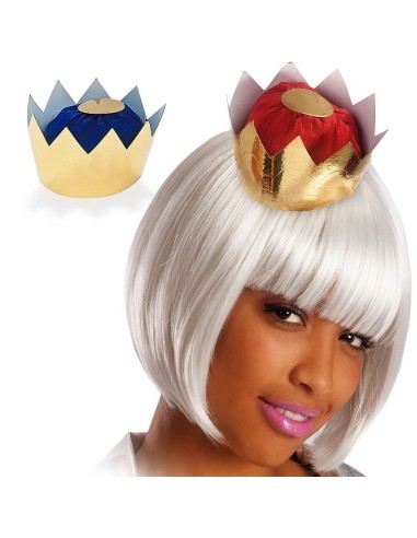 Set 6 coroncine carta metallizzata oro blu rosso argento per feste carnevale