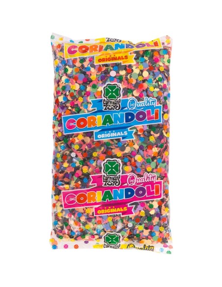 Coriandoli colorati multicolore per feste di Carnevale e celebrazioni confezione 250g