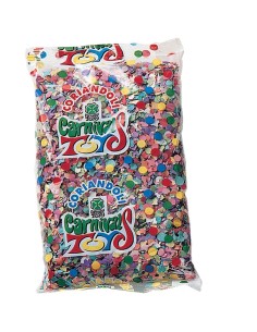 Coriandoli multicolore lusso 400 grammi per feste carnevale in confezione trasparente