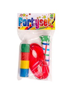 Party set con tromba colorata, domino rosso e stella decorativa per feste e carnevale