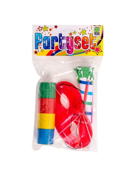 Party set con tromba colorata, domino rosso e stella decorativa per feste e carnevale