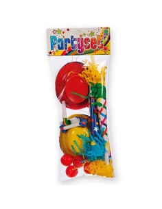 Party set con nasi colorati, cappellini, trombe e lingue per feste e carnevale