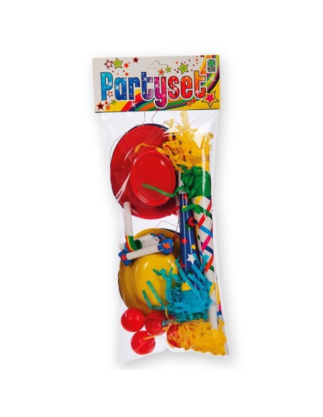 Party set con nasi colorati, cappellini, trombe e lingue per feste e carnevale