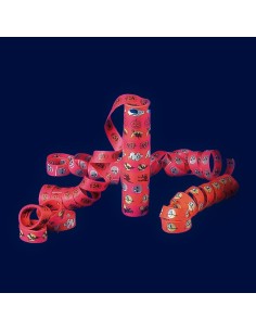 Set stelle filanti Halloween rosse stampate 10 rotolini decorazioni festa horror carnevale