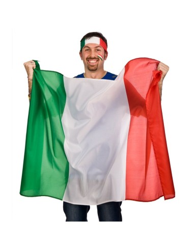 Bandiera Italia tricolore verde bianco rosso 90x140 cm per tifo nazionale