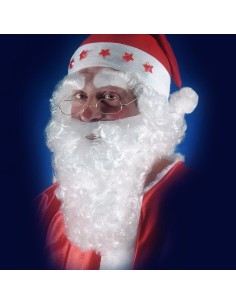 Barba bianca lunga da Babbo Natale per costume natalizio con elastico