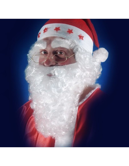 Barba bianca lunga da Babbo Natale per costume natalizio con elastico
