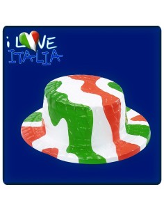 Paglietta Italia in plastica verde bianco rosso tricolore per tifo nazionale