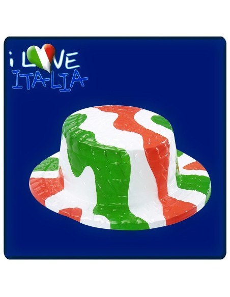 Paglietta Italia in plastica verde bianco rosso tricolore per tifo nazionale