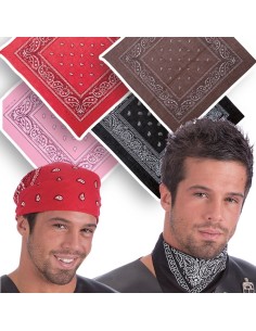Bandane colorate assortite con motivo paisley 55x55cm per costumi western e accessori moda