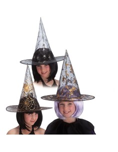 Cappelli da strega decorati con stelle e lune per bambine Halloween accessori costume