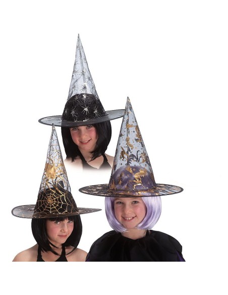 Cappelli da strega decorati con stelle e lune per bambine Halloween accessori costume