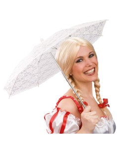 Ombrellino di pizzo bianco vittoriano diametro 60 cm per costumi storici dame epoca