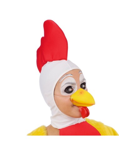 Becco da gallo giallo con cresta rossa per costume animali fattoria