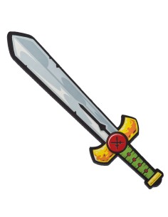 Spada da cavaliere medievale in EVA per bambini con impugnatura dorata e lama argentata lunga 52 cm