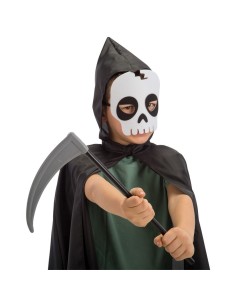 Falce nera da 40 cm per costume Halloween Grim Reaper accessorio morte