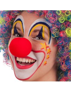 Naso rosso da clown in spugna con elastico per costume di Carnevale e feste a tema circo