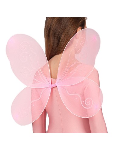 Ali da farfalla rosa trasparenti accessorio costume carnevale bambina